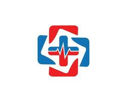 clínico médico Cruz logotipo Projeto vetor conceito.