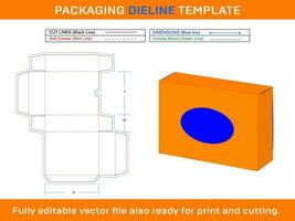 Sabonete caixa, dieline modelo vetor