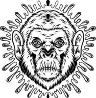 pegajoso intriga macaco cabeça cercado de misterioso substância silhueta vetor ilustrações para seu trabalhos logotipo, mercadoria camiseta, adesivos e rótulo desenhos, poster, cumprimento cartões publicidade