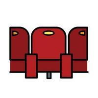 colori vermelho cinema assentos vetor ícone ilustração isolado em quadrado branco fundo. simples plano delineado minimalista desenho animado arte estilizado desenho.