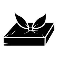 japonês almoço caixa embrulhado dentro tecido vetor ícone silhueta isolado em quadrado branco fundo. simples plano minimalista desenho animado arte estilizado Comida desenho.