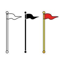 três reino fantasia vermelho bandeira vetor ícone conjunto coleção ilustração isolado em branco quadrado fundo. simples plano minimalista desenho animado arte estilizado desenho.