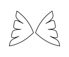 asas ícone simples linha Projeto. asas crachá em uma branco fundo. vetor ilustração.