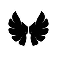 coleção de ícones de asas negras. distintivo de asas em um fundo branco. ilustração vetorial. vetor