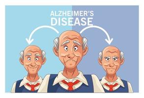 idosos, pacientes com doença de Alzheimer, personagens vetor