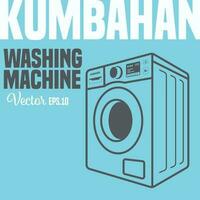 lavando máquina ilustração realista esboço arte vetor