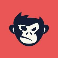 pirata macaco cabeça logotipo vetor