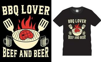 churrasco amante carne e Cerveja Prêmio vetor camiseta design.bbq amante carne e Cerveja