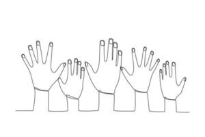 cinco mãos elevado para cima vetor