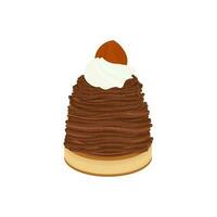 chocolate sabor mont blanc gelo creme sobremesa ilustração logotipo vetor