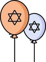 judaico balões ícone dentro plano estilo. vetor