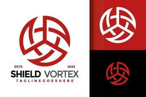 escudo vórtice logotipo vetor ícone ilustração