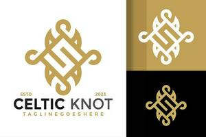 carta s céltico nó iniciais monograma logotipo vetor ícone ilustração