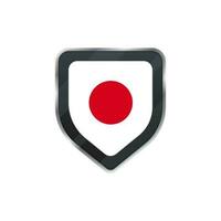 branco e vermelho Japão bandeira em cinzento escudo. vetor