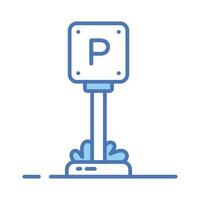 ícone de vetor de placa de estacionamento isolado no fundo branco