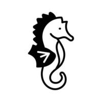 Customizável vetor do cavalo marinho dentro na moda estilo, hipocampo marinho peixe ícone