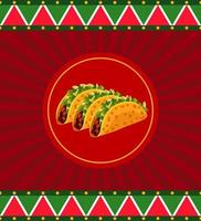 pôster de restaurante de comida mexicana com deliciosos tacos vetor