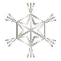 ícone decorativo de floco de neve prata feliz feliz natal vetor