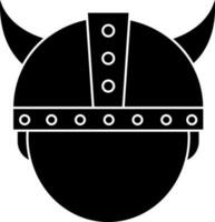 viking capacete ícone dentro Preto e branco cor. vetor