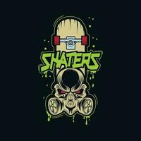 skate tees impressão dentro cor. vetor ilustração