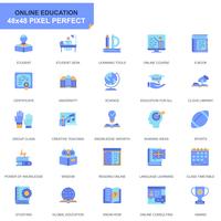 Conjunto simples de educação e conhecimento plano ícones para site e aplicativos móveis vetor