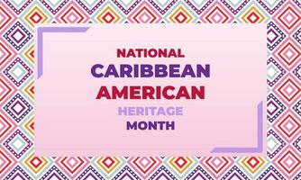 nacional caribe americano herança mês fundo vetor ilustração
