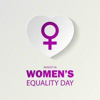 nacional mulheres igualdade dia agosto 26 fundo vetor ilustração