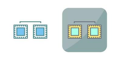 ícone de vetor conectado de processadores exclusivos
