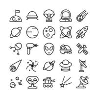 Astronomia icon set vector line for website mobile app apresentação mídia social adequada para interface e experiência do usuário