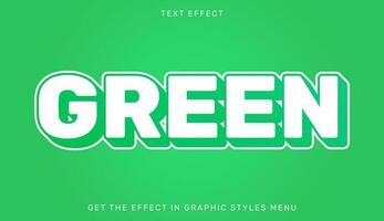 editável verde texto efeito dentro 3d estilo com verde e branco cores. texto emblema para branding ou o negócio logotipo vetor