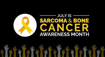 sarcoma e osso Câncer consciência mês fundo, bandeira, poster e cartão Projeto modelo célebre dentro julho. vetor