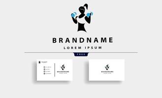 vetor de design de logotipo de mulher fitness