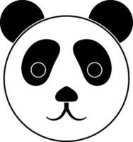 fofa panda Urso face ícone dentro Preto e branco estilo. vetor