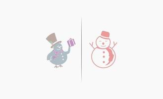 ilustração em vetor boneco de neve ícone clipart design