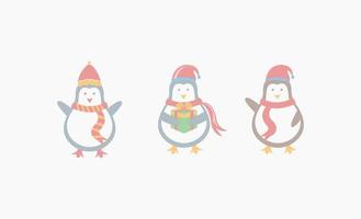 design do ícone do pinguin de natal vetor