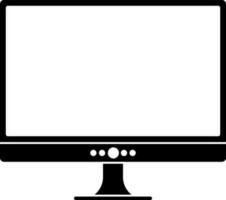 ícone do conduziu televisão ou monitor dentro Preto e branco. vetor