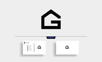 ilustração em vetor design de logotipo de casa letra g