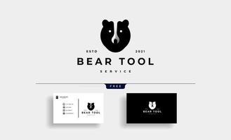 urso ferramenta serviço logotipo símbolo desenho ilustração vetorial vetor