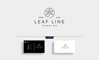 leaf logo line minimal vector design ilustração