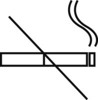 não fumar sinal, ícone, não fumar, ponteiro, emblema linha vetor