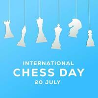 internacional xadrez dia ilustração com suspensão peões vetor