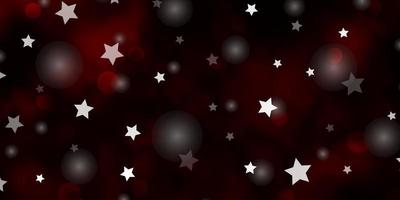 fundo vector vermelho escuro com círculos de estrelas