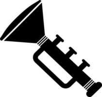 trompete glifo ícone dentro plano estilo. vetor