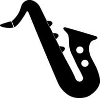 saxofone musical instrumento glifo ícone. vetor