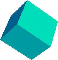 3d quadrado cubo dentro azul cor. vetor