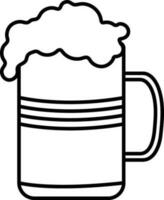plano ilustração do caneca cheio do cerveja. vetor