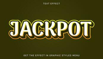 jackpot editável texto efeito com 3d estilo. texto emblema para anúncio, marca, o negócio logotipo vetor