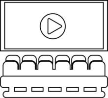 acidente vascular encefálico estilo do filme teatro ícone dentro ilustração. vetor