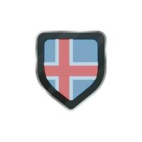 cinzento escudo fez de Islândia bandeira. vetor
