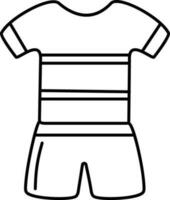 plano arte de linha Esportes uniforme. vetor